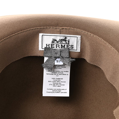 Hermes Rabbit Felt Brides de Gala Francoise Hat 57 Etoupe 8 of 9