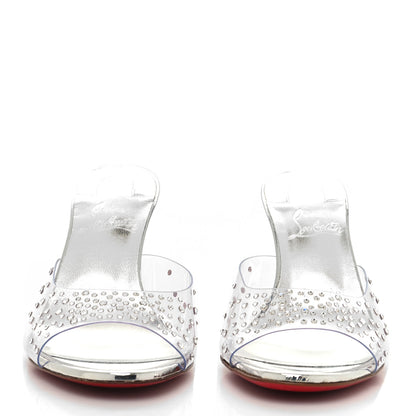 Christian Louboutin PVC Crystal Degramule Strass 85 Mules 37 Silver 2 of 7