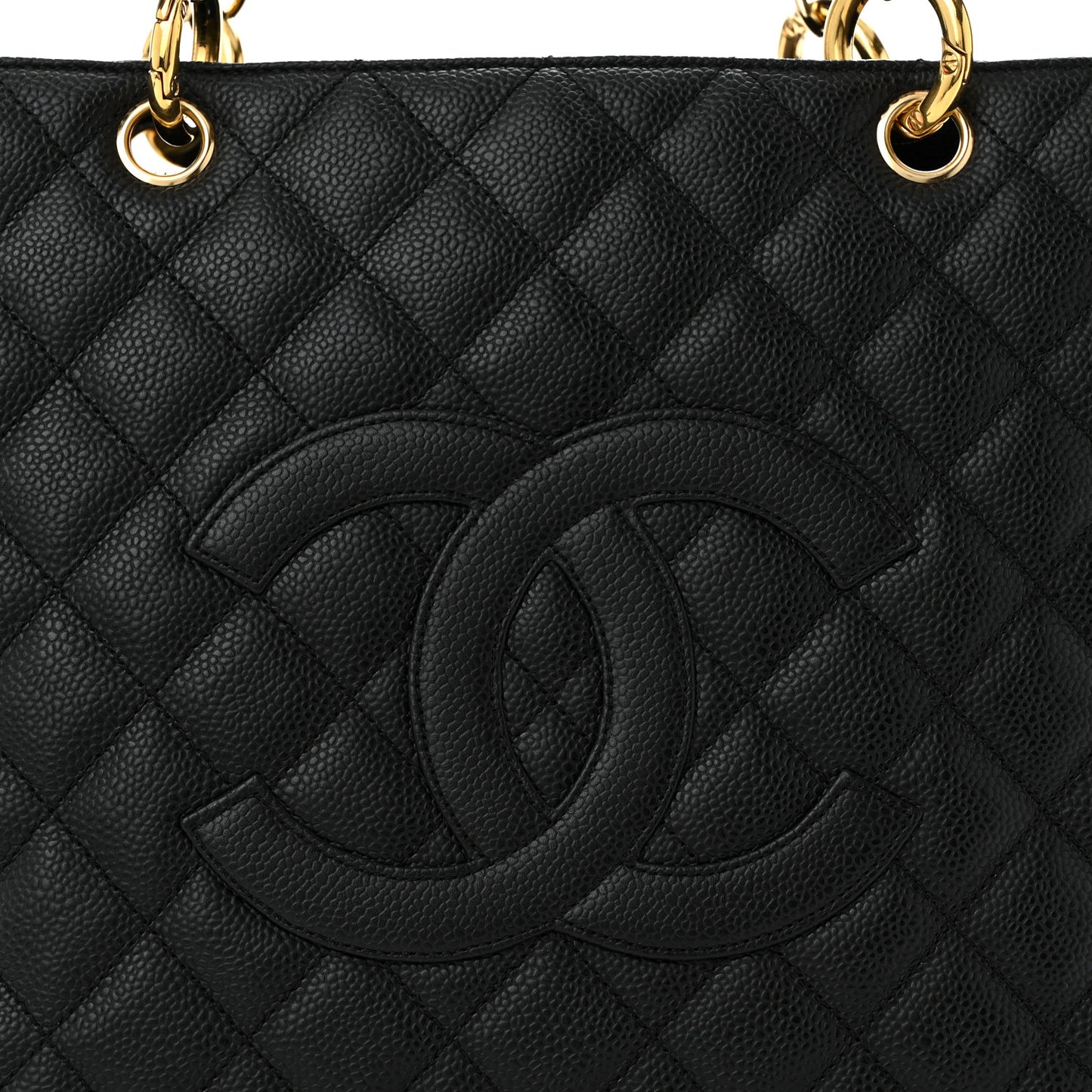 Caviar Quilted Grand Shopping Tote GST Black
