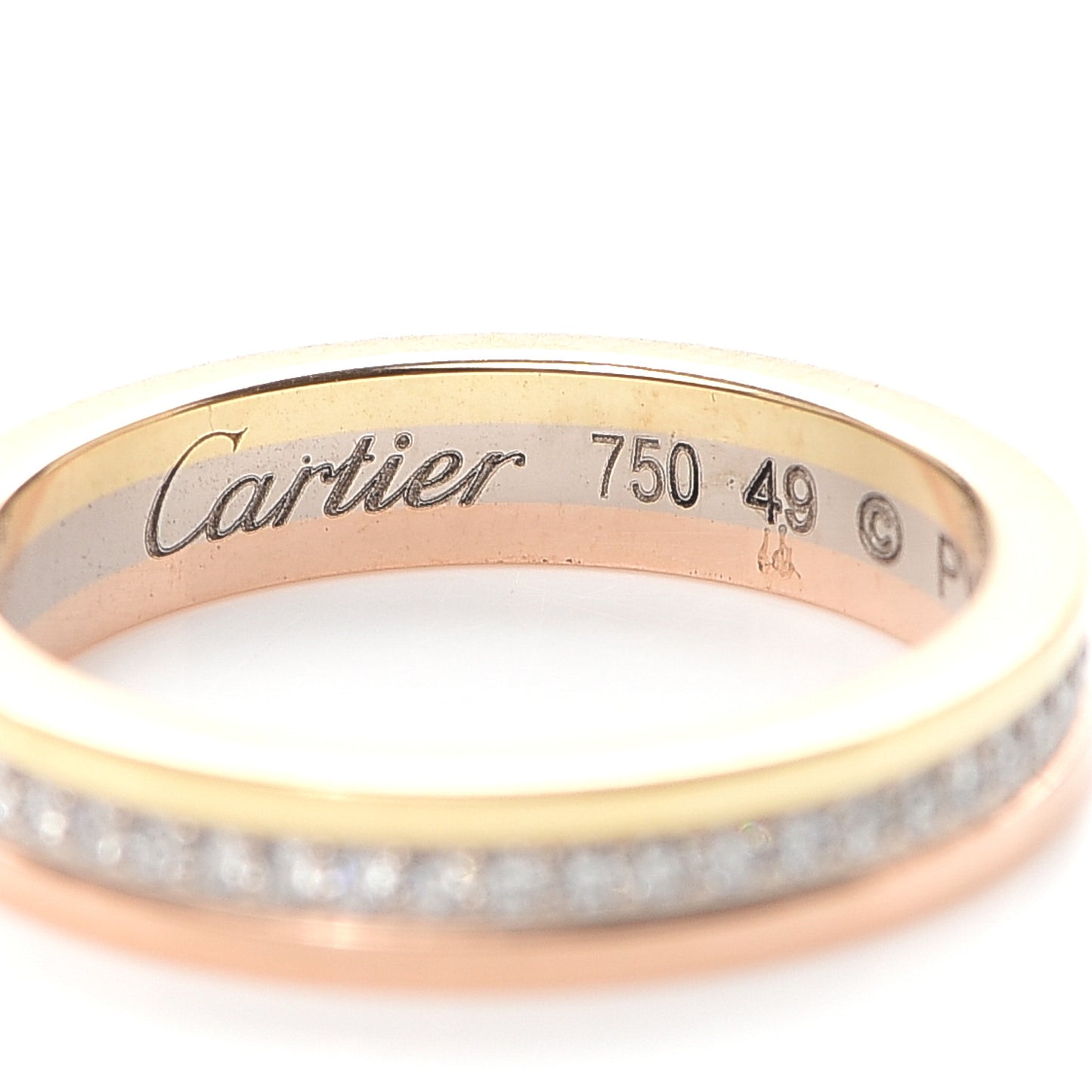 18K White Yellow Pink Gold Diamond 3.5mm Vendome Louis Cartier Wedding Band Ring 49 5
