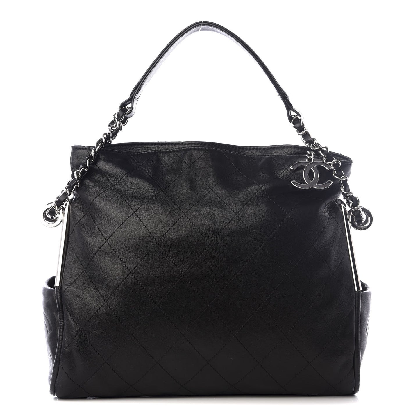 Lambskin Large Ultimate Soft Shoulder Bag Black