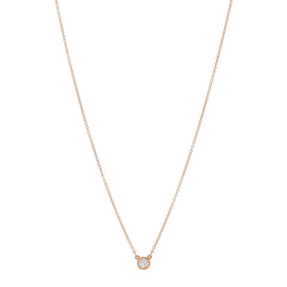 Tiffany 18K Rose Gold Diamond .10ct Elsa Peretti Diamonds by the Yard Pendant Necklace 1 of 4