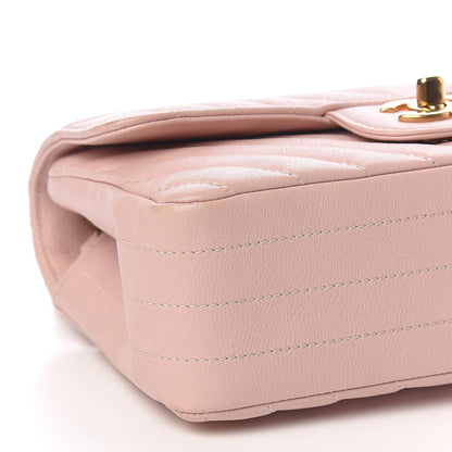 Chanel Calfskin Chevron Quilted Mini Rectangular Flap Light Pink 8 of 11
