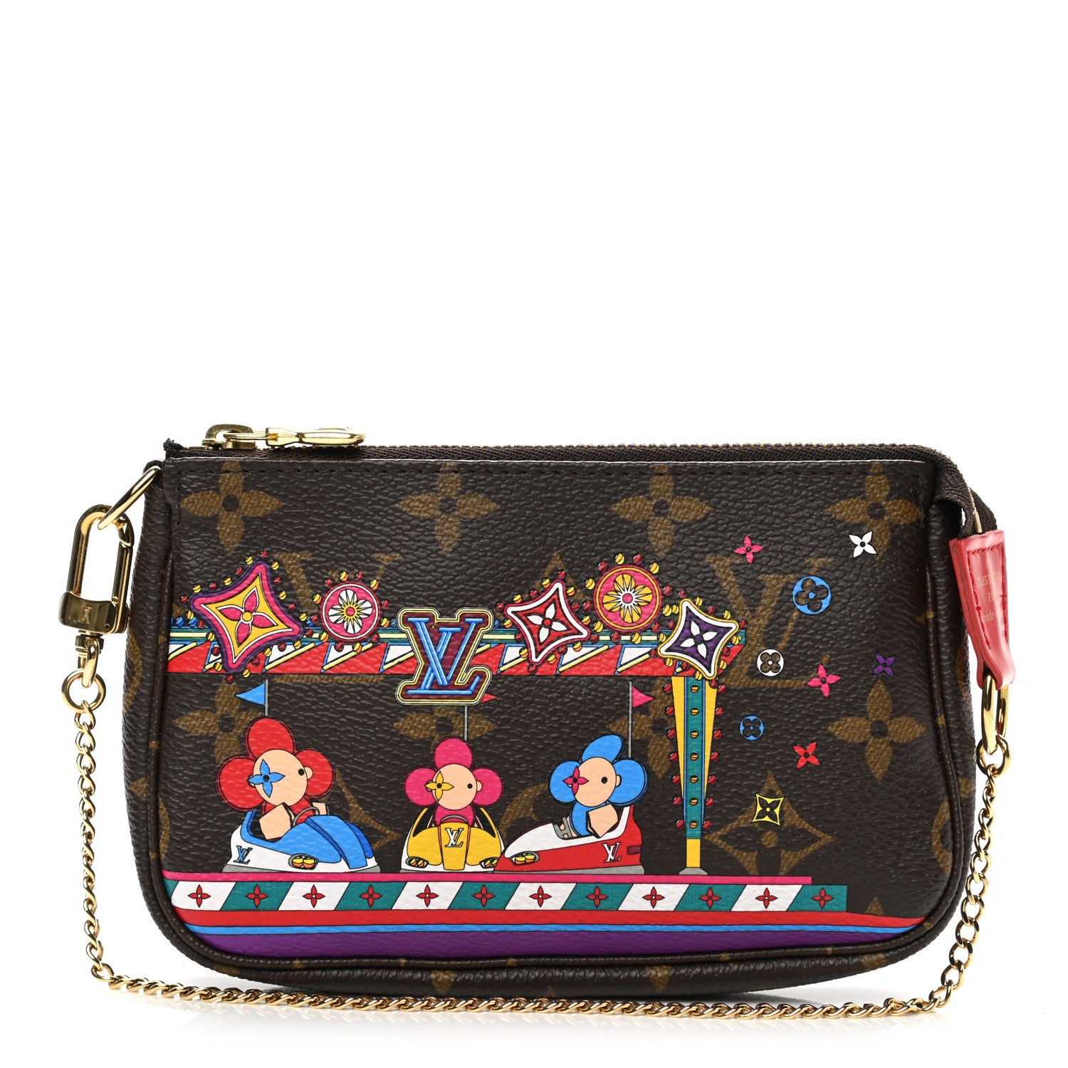 Louis Vuitton Monogram 2020 Christmas Animation Bumper Cars Mini Pochette Accessories Coquelicot 1 of 7