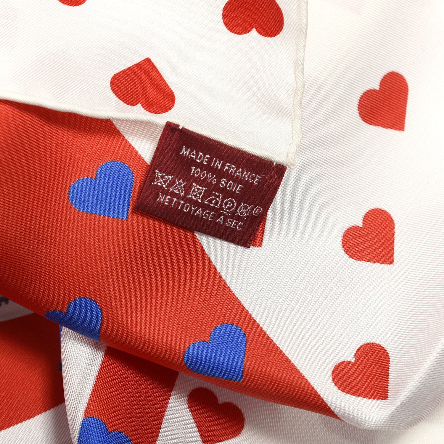 Hermes Silk Brides De Gala Love Scarf 90 Rouge Vif Marine White 4 of 4