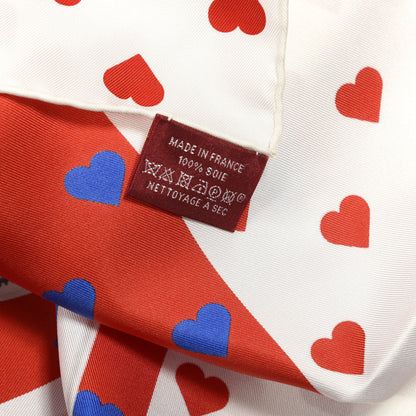 Hermes Silk Brides De Gala Love Scarf 90 Rouge Vif Marine White 4 of 4