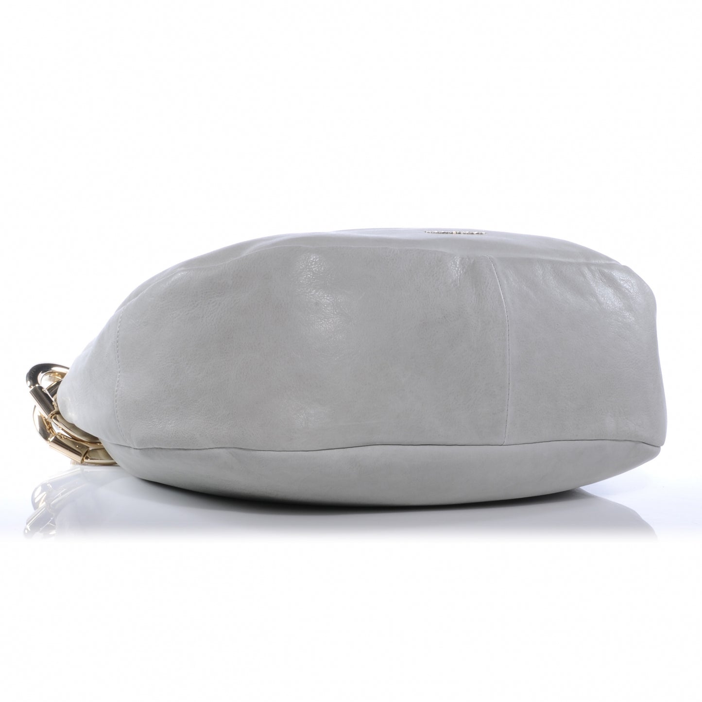 Leather L Solar Hobo Pearl Grey