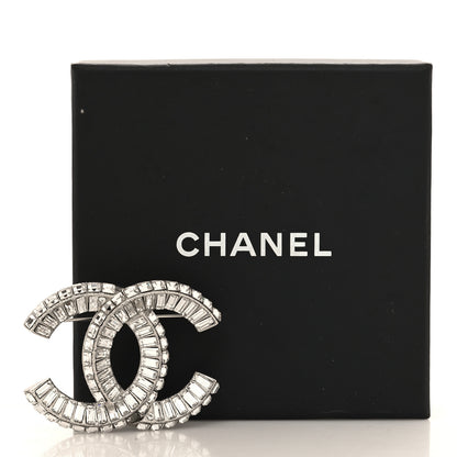 Chanel Baguette Crystal CC Brooch Silver 5 of 5