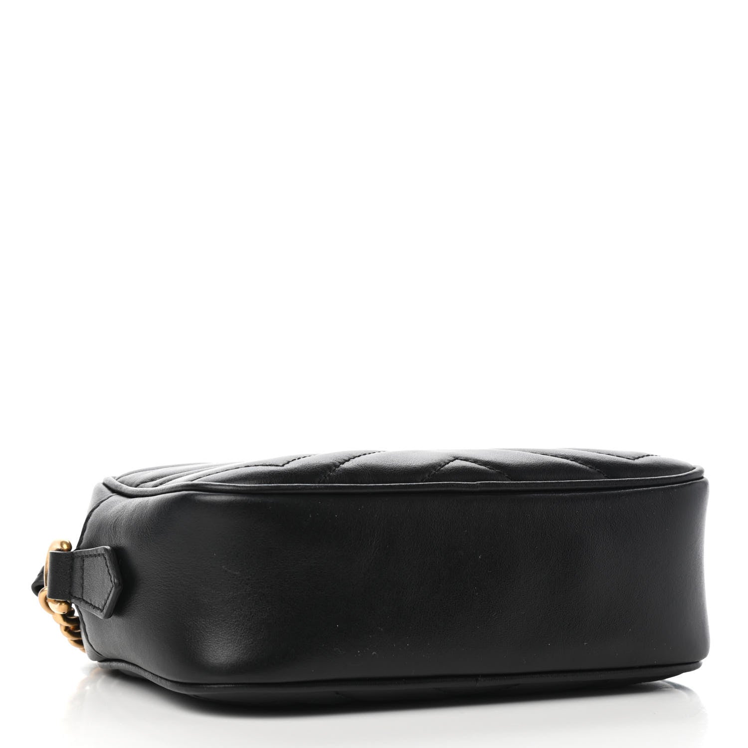 Gucci Calfskin Matelasse Mini GG Marmont Chain Shoulder Bag Black 3 of 8