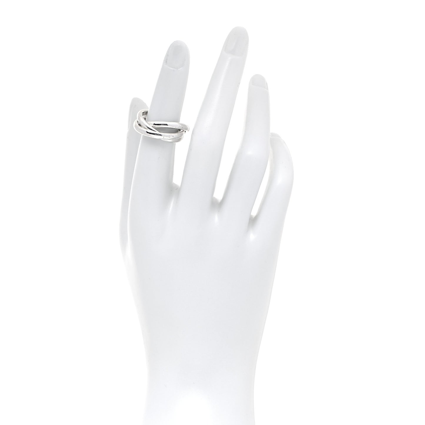Sterling Silver Interlocking Ring 52 6