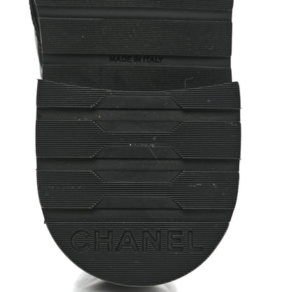 Chanel Shiny Calfskin Quilted Lace Up Combat Boots 36 Black 8 of 9