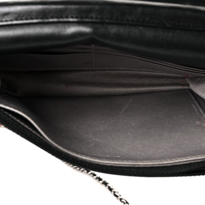 Chanel Lambskin Camellia Embossed Wallet On Chain WOC Black 5 of 11