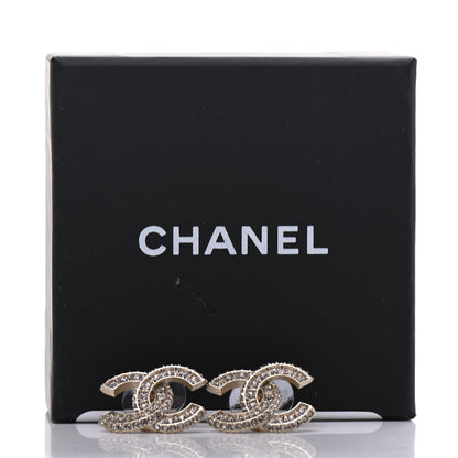 Chanel Crystal Timeless CC Earrings Light Gold 5 of 5