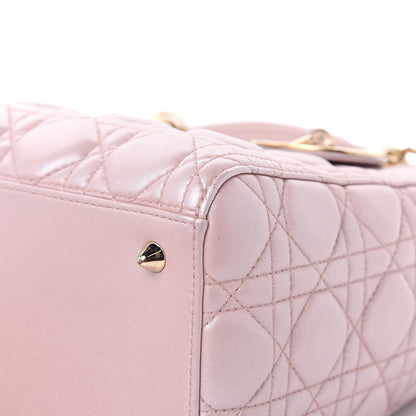 Christian Dior Pearly Lambskin Cannage Medium Lady Dior Lotus 15 of 15