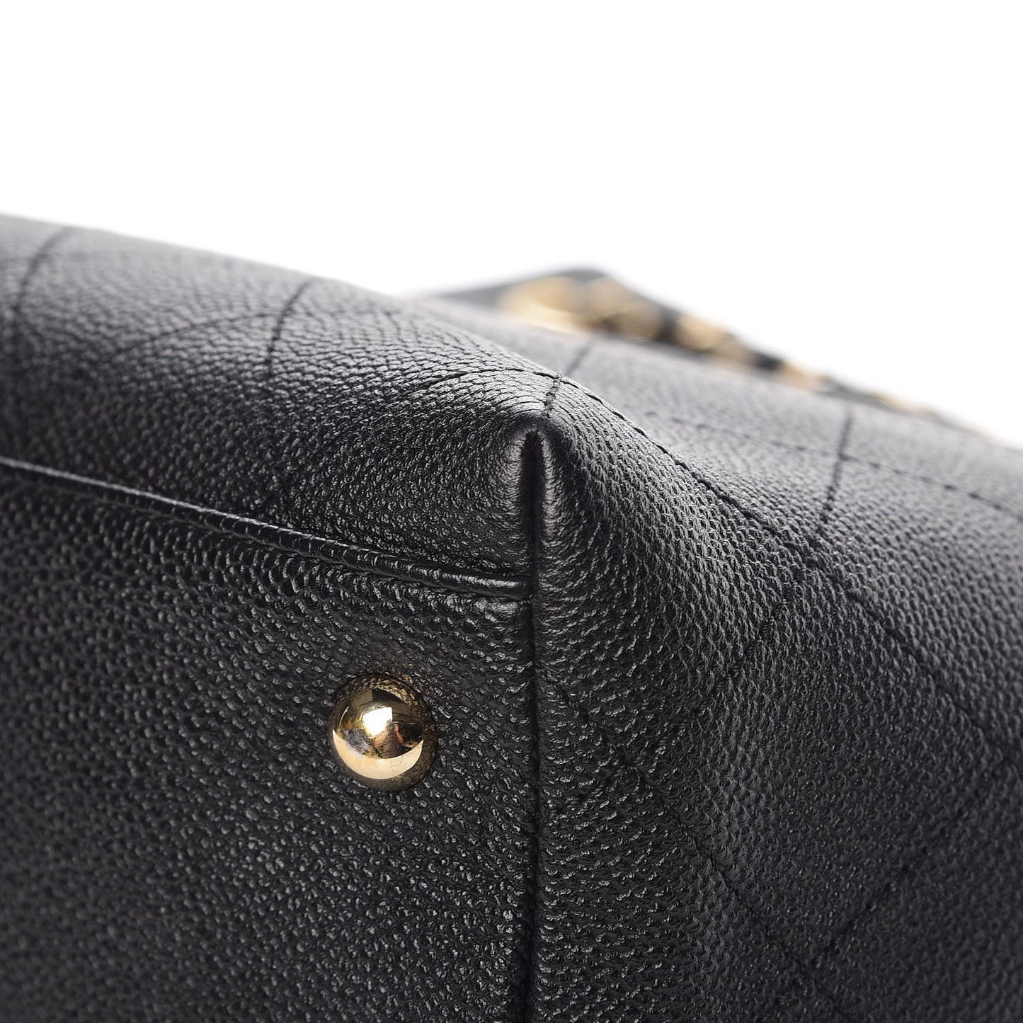 Crumpled Grained Calfskin Zip and Carry Shopping Tote Black