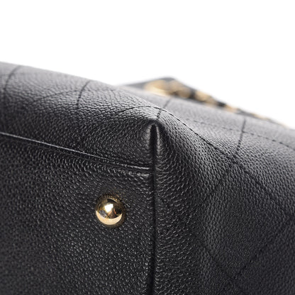 Chanel Crumpled Grained Calfskin Zip and Carry Shopping Tote Black 11 of 11