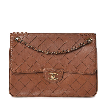 Chanel Calfskin Stitched Large Vintage Flap Brown 1 of 13