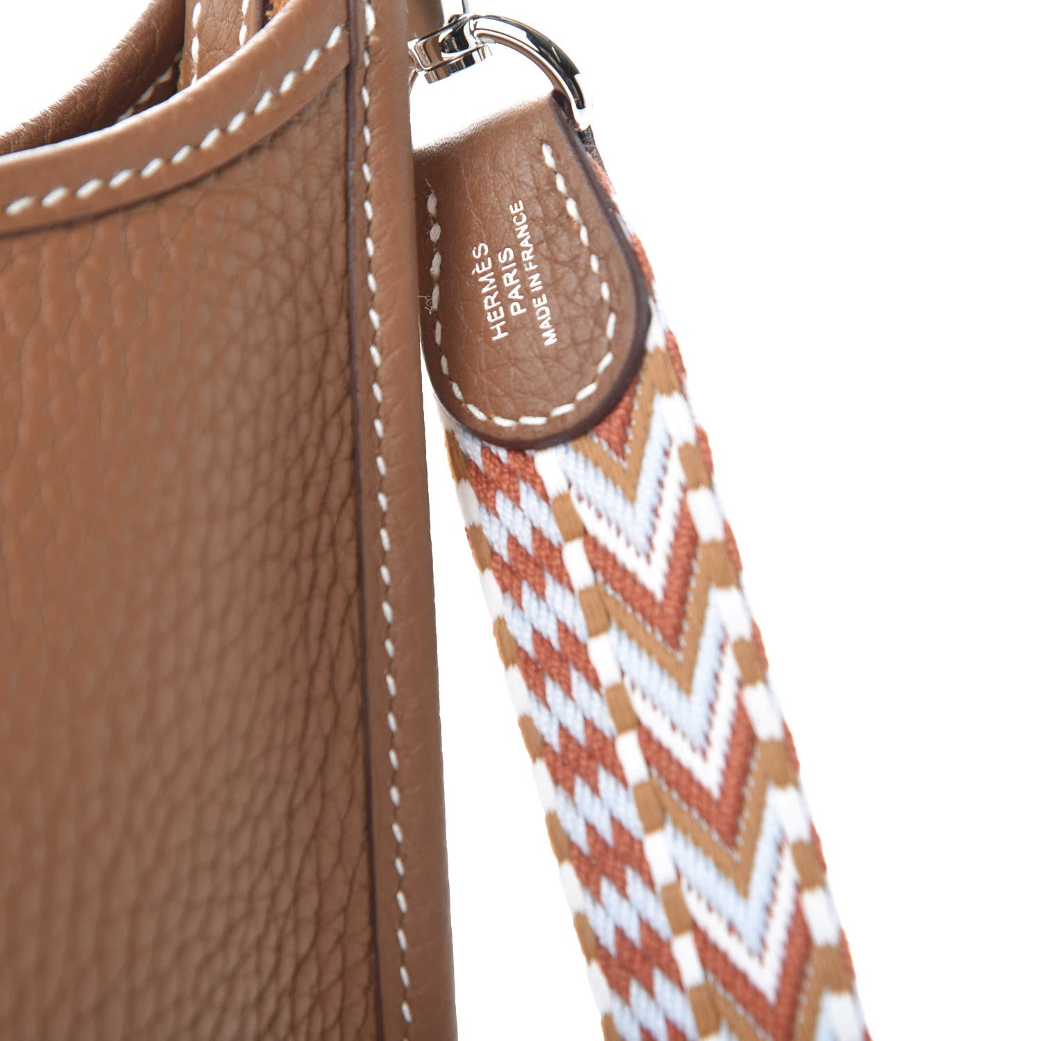 Hermes Taurillon Clemence Allegro Evelyne TPM Gold Cornaline White 8 of 10