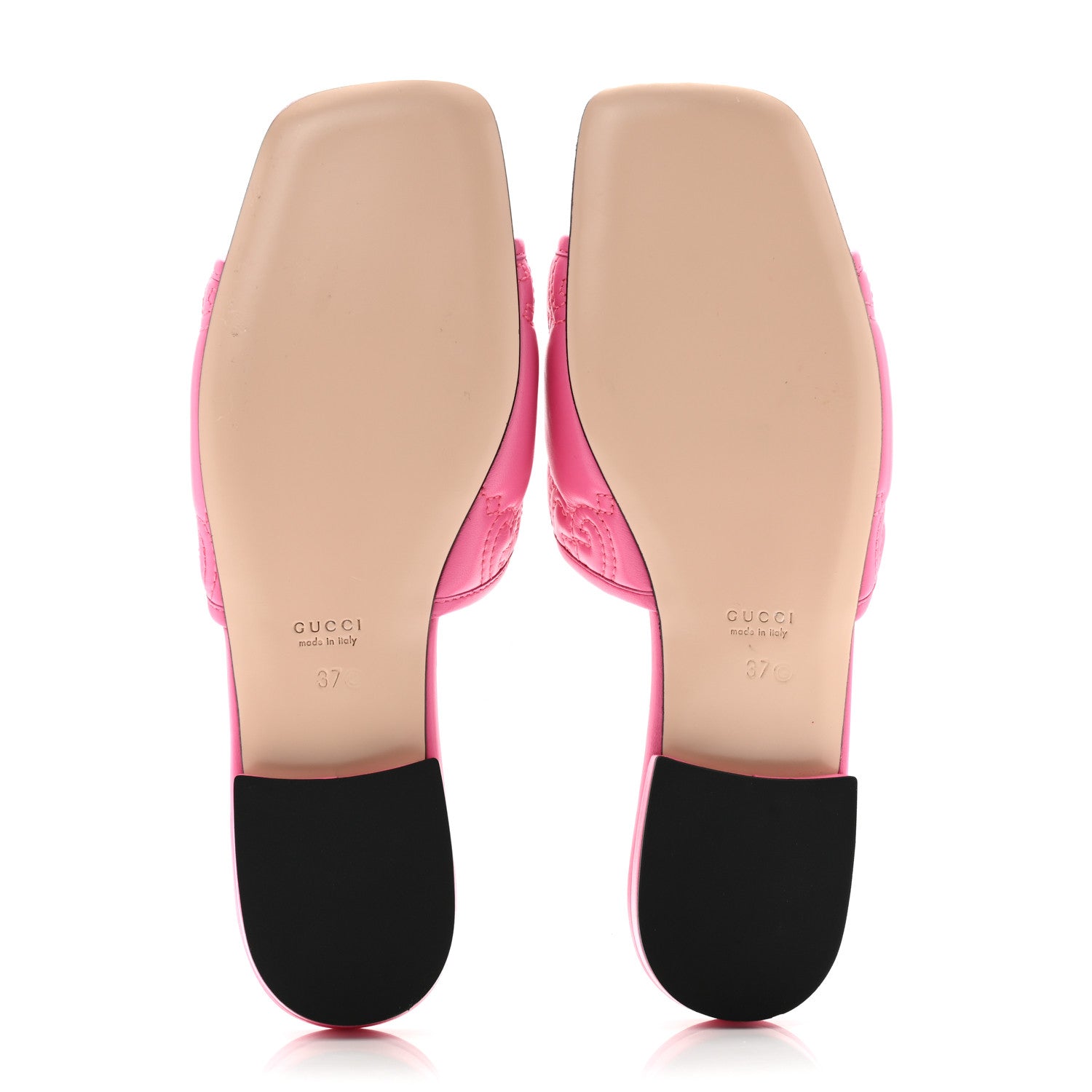 Gucci Nappa GG Matelasse GG Marmont Flat Slide Sandals 37 Bon Bon 5 of 11