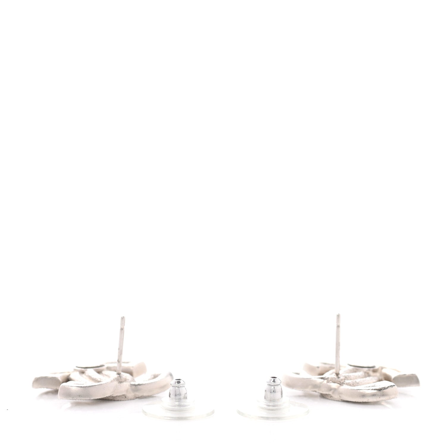 Chanel Crystal Double CC Earrings Silver 3 of 4