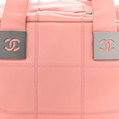 Chanel Caviar Square Stitched Bowler Pink 8 of 13