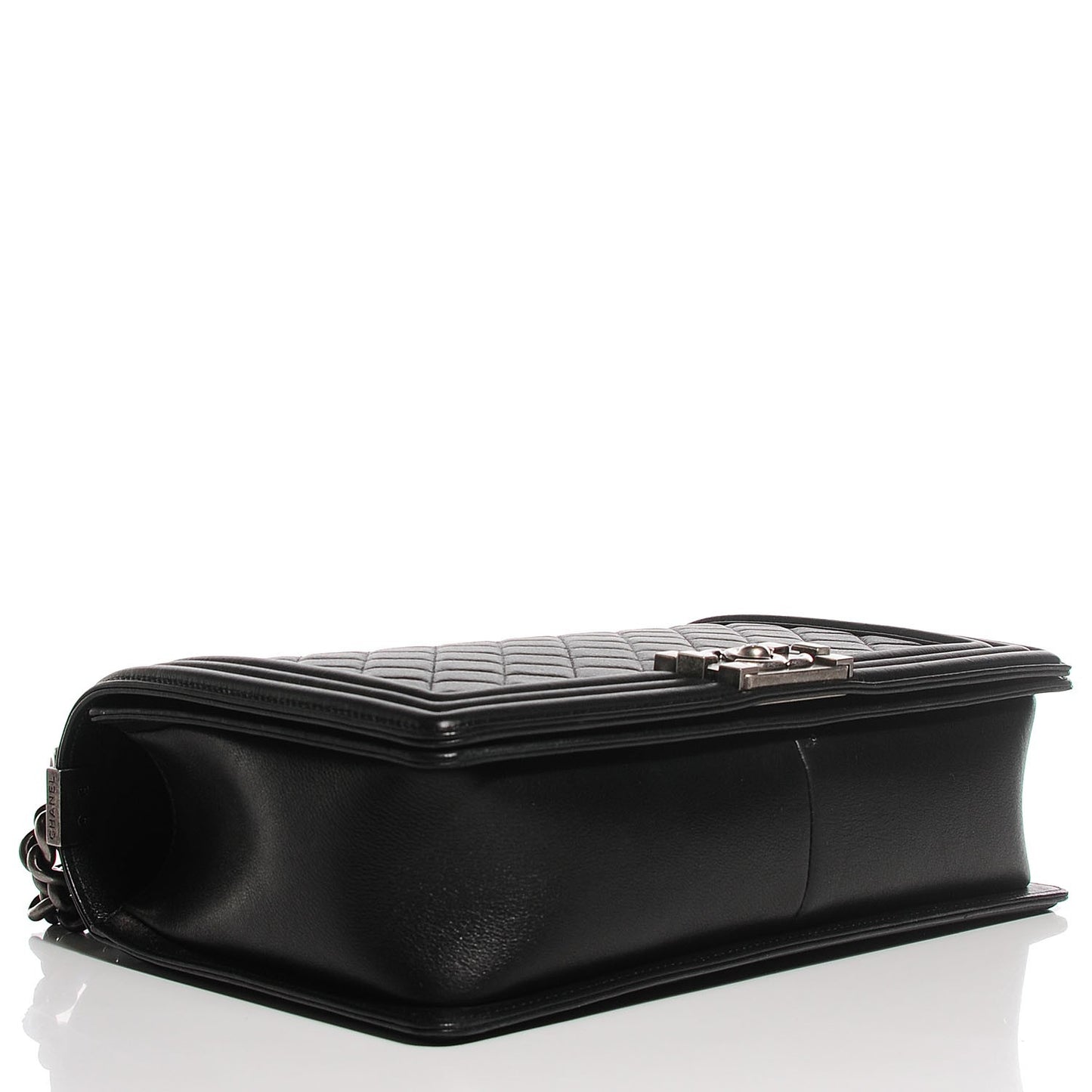 Metallic Calfskin Quilted New Medium Boy Flap Black