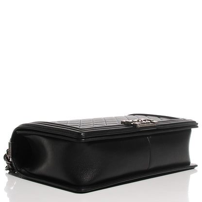 Chanel Metallic Calfskin Quilted New Medium Boy Flap Black 4 of 9