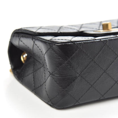 Chanel Aged Calfskin Quilted 2.55 Reissue Mini Flap Black 9 of 11