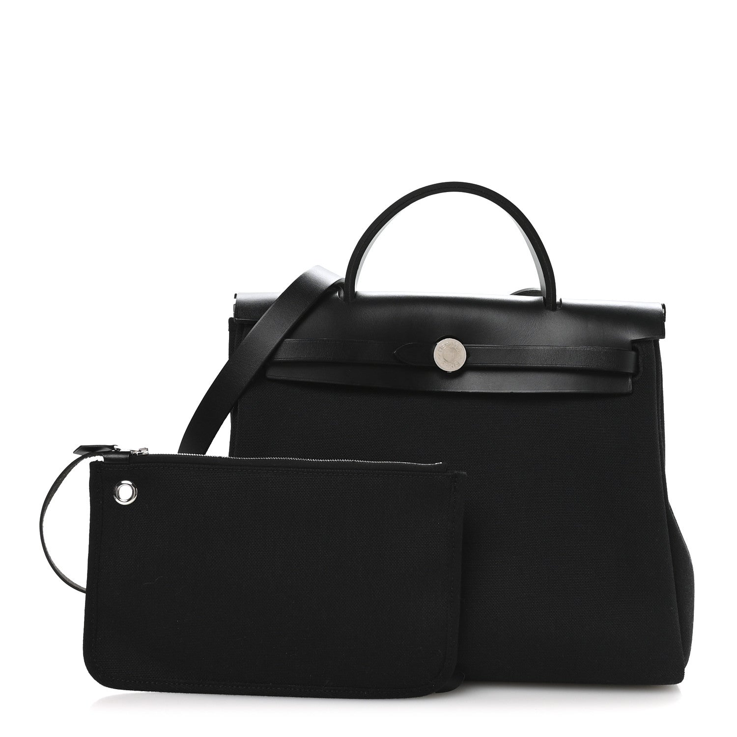 Hermes Military Toile Vache Hunter Herbag Zip Retourne 31 PM Black 3 of 11