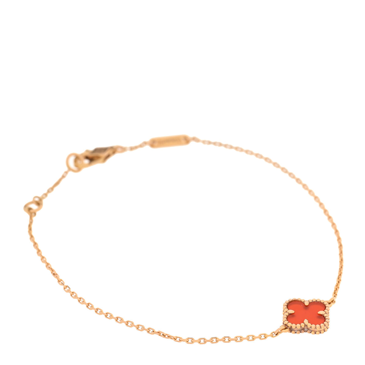 18K Rose Gold Carnelian Sweet Alhambra Bracelet