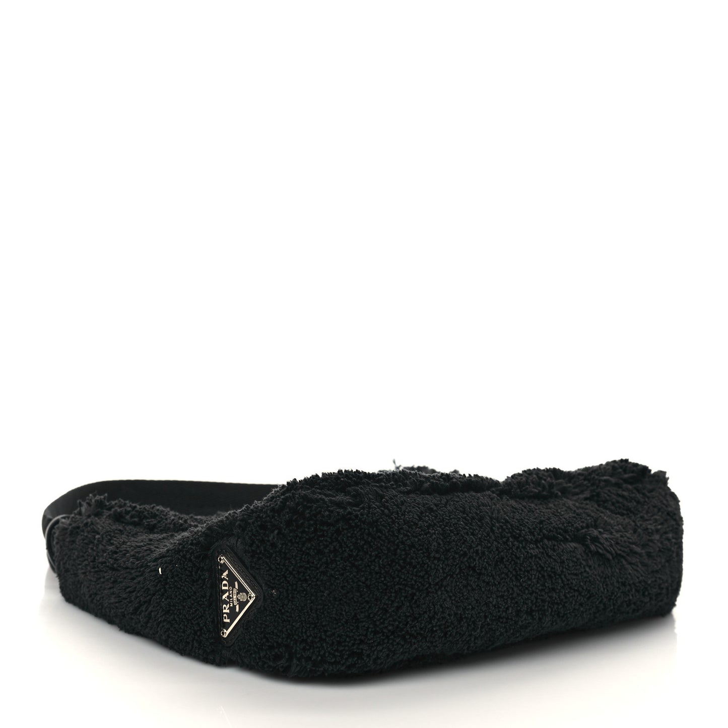 Terry Cloth Mini Re-Edition 2000 Bag Black White
