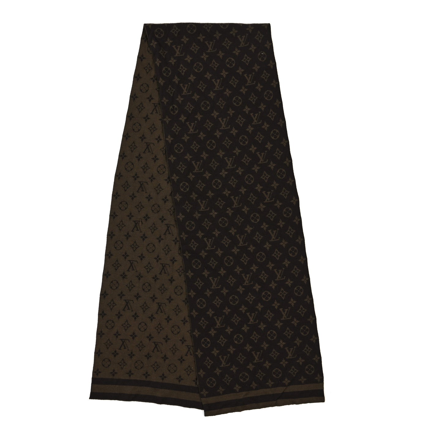 Cashmere Silk Monogram Scarf Brown