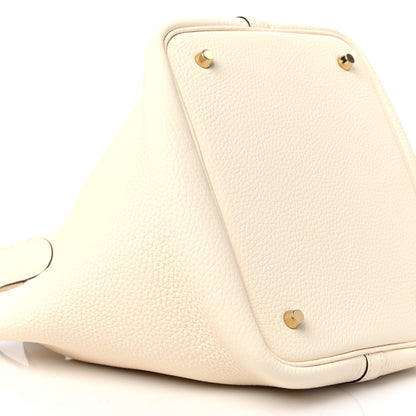 Hermes Taurillon Clemence Picotin Lock 22 MM Nata 8 of 10
