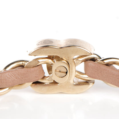 Chanel Lambskin CC Turnlock Chain Bracelet Gold Taupe 3 of 5