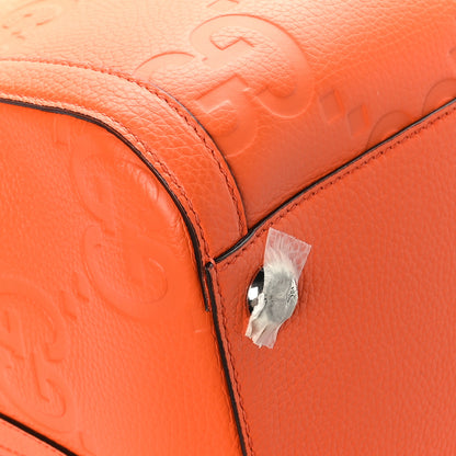 Gucci Piuma Calfskin Jumbo GG Embossed Large Duffle Bag Good Orange 9 of 10