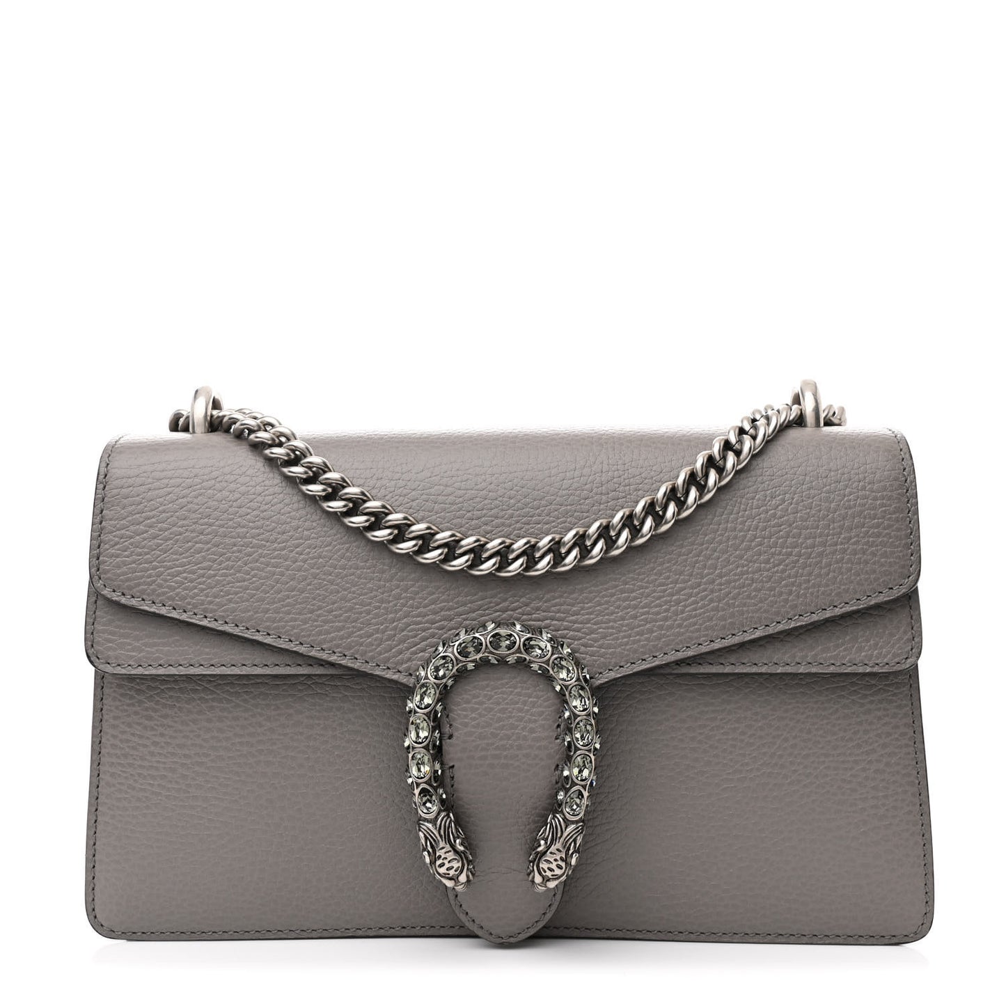 Pebbled Calfskin Small Dionysus Shoulder Bag Dusty Grey