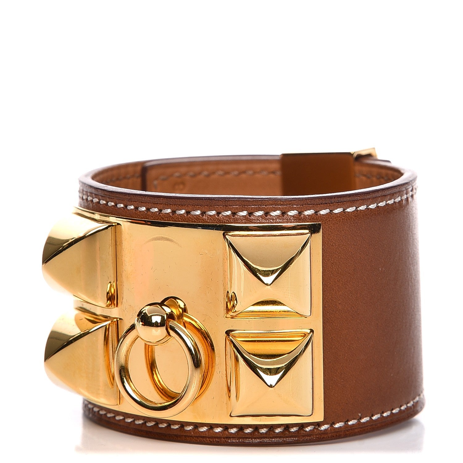 Hermes Barenia Collier De Chien CDC Bracelet S Fauve 1 of 8