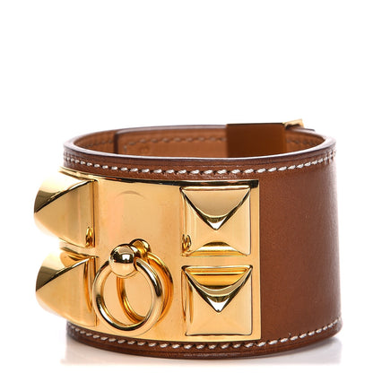 Hermes Barenia Collier De Chien CDC Bracelet S Fauve 1 of 8