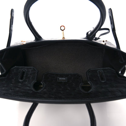 Hermes Ostrich Birkin 30 Black 6 of 34