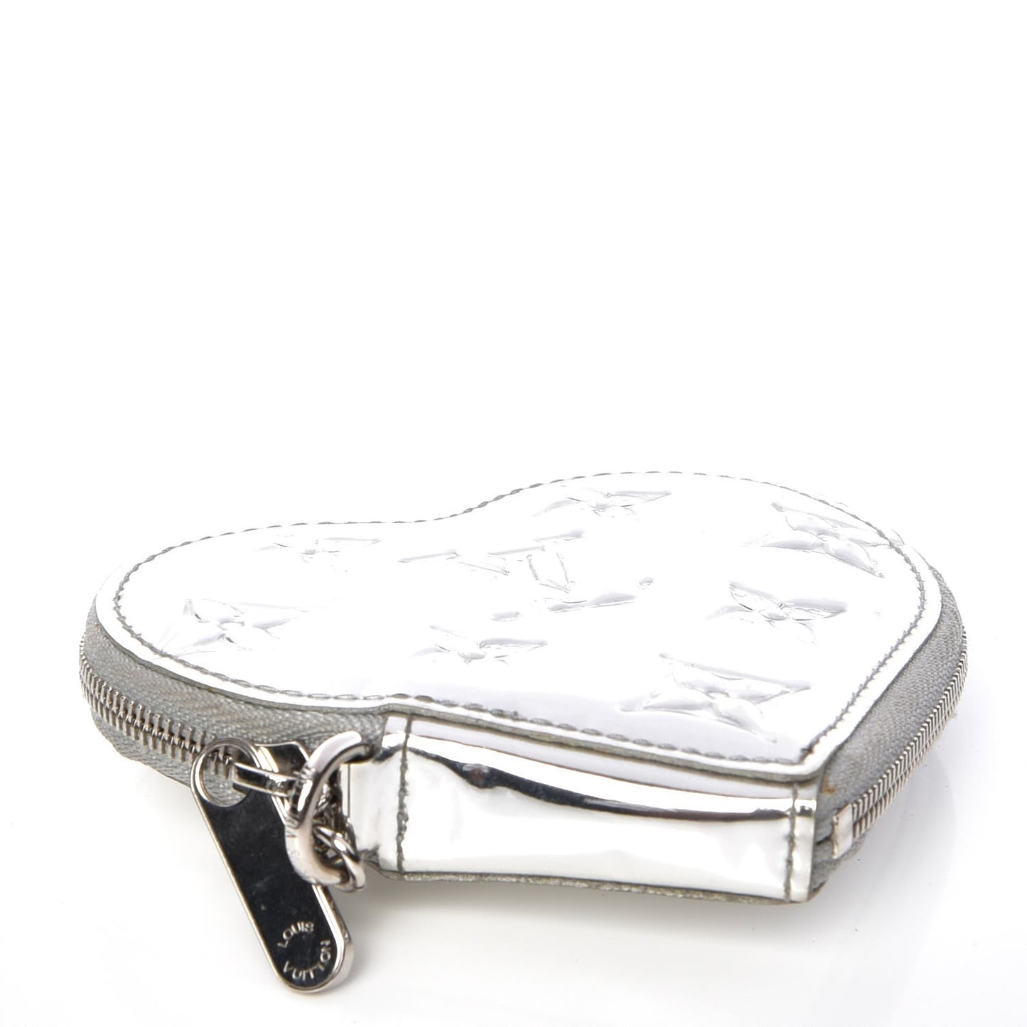 Monogram Miroir Heart Coin Purse Silver