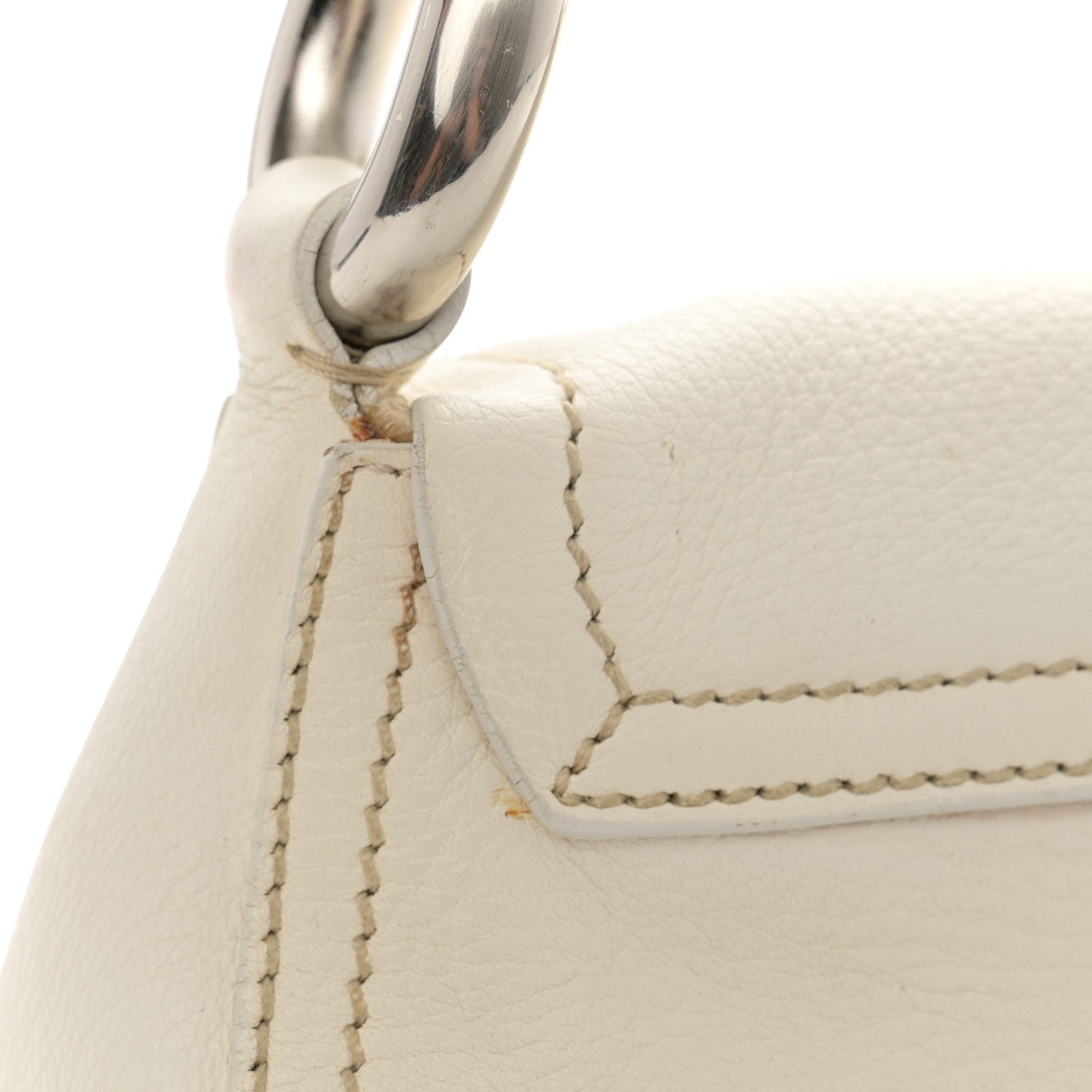 Prada Vitello Daino Swing Flap Shoulder Bag White 17 of 17