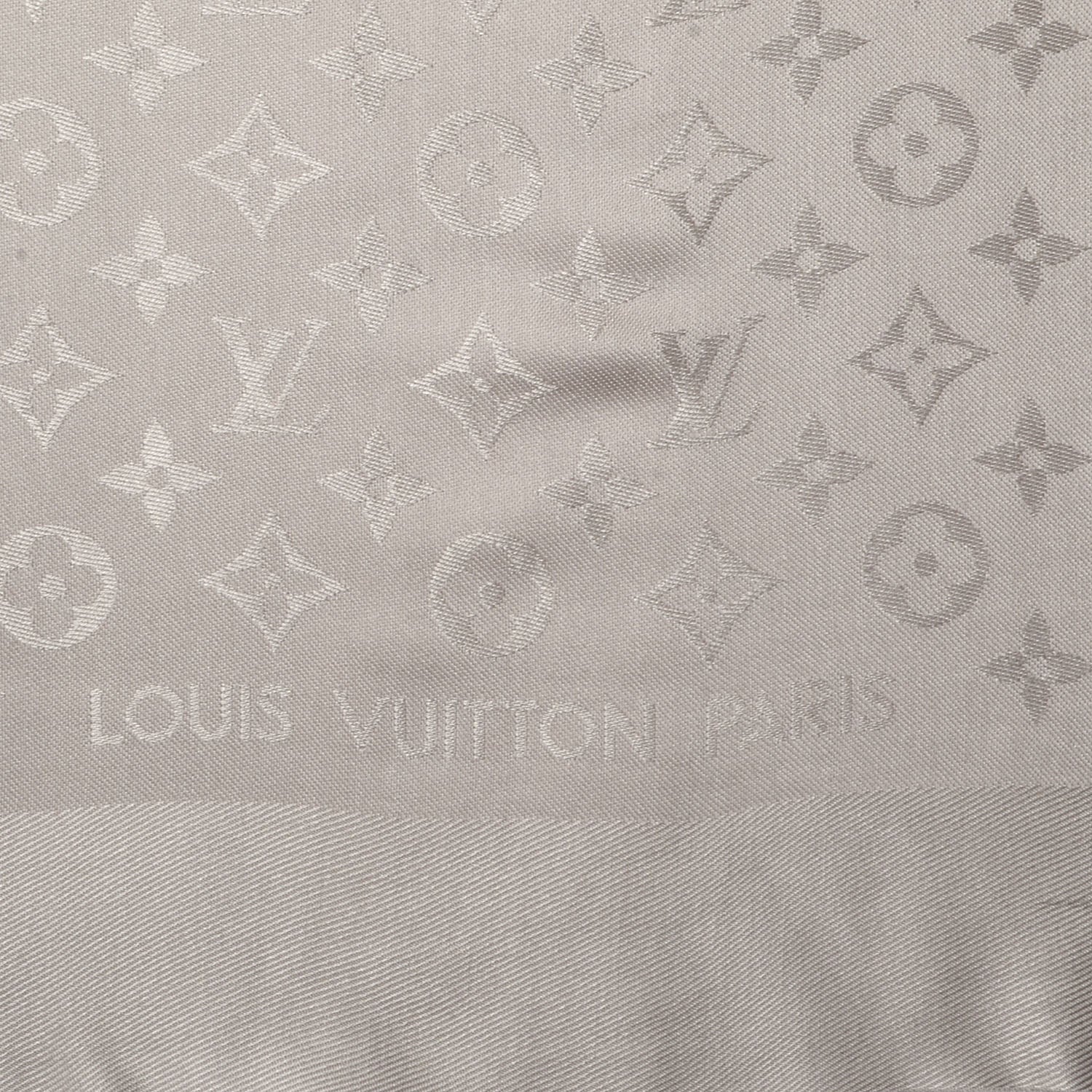 Louis Vuitton Wool Silk Monogram Shawl Beige 4 of 5
