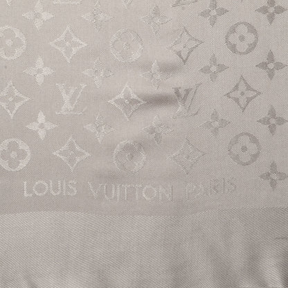 Louis Vuitton Wool Silk Monogram Shawl Beige 4 of 5