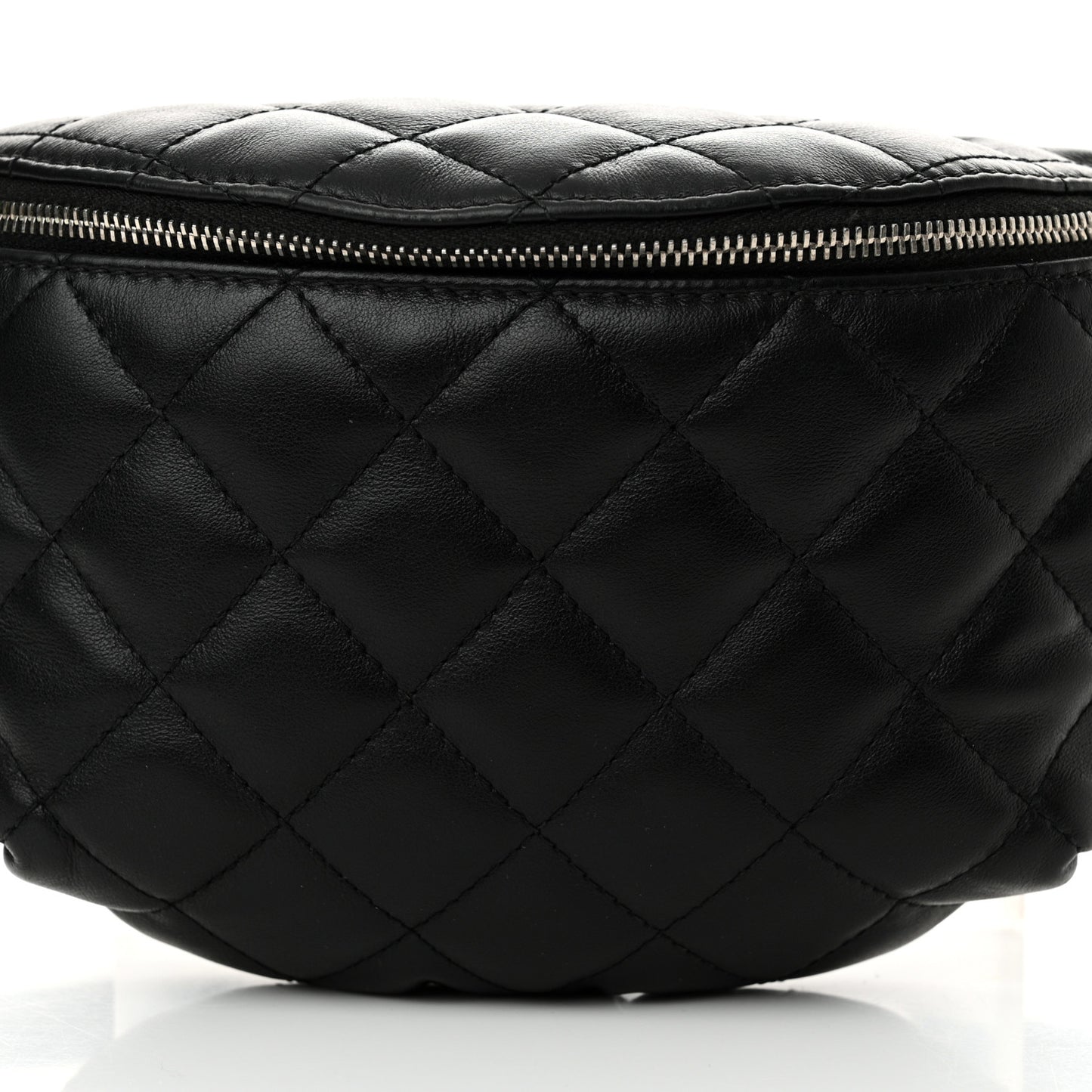 Calfskin Quilted Waist Belt Bag Black