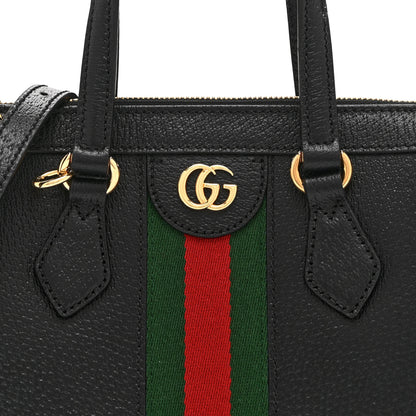 Gucci Textured Calfskin Web Small Ophidia Tote Bag Black 9 of 11