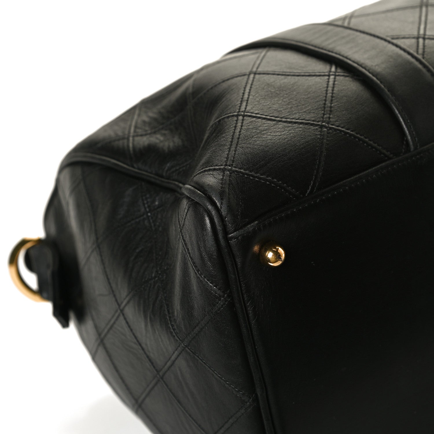 Chanel Calfskin Stitched CC Boston Black 11 of 16