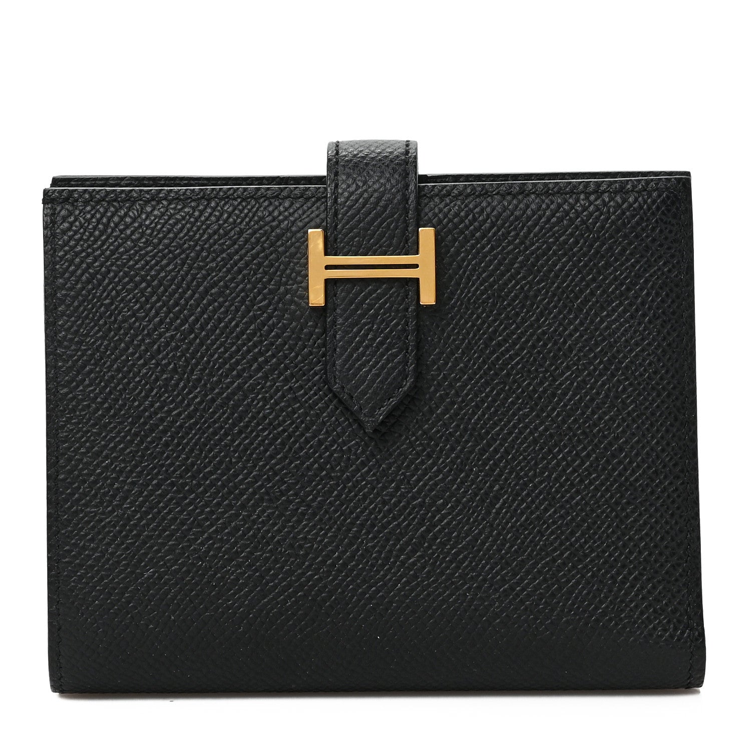 Hermes Epsom Bearn Compact Wallet Black 1 of 6