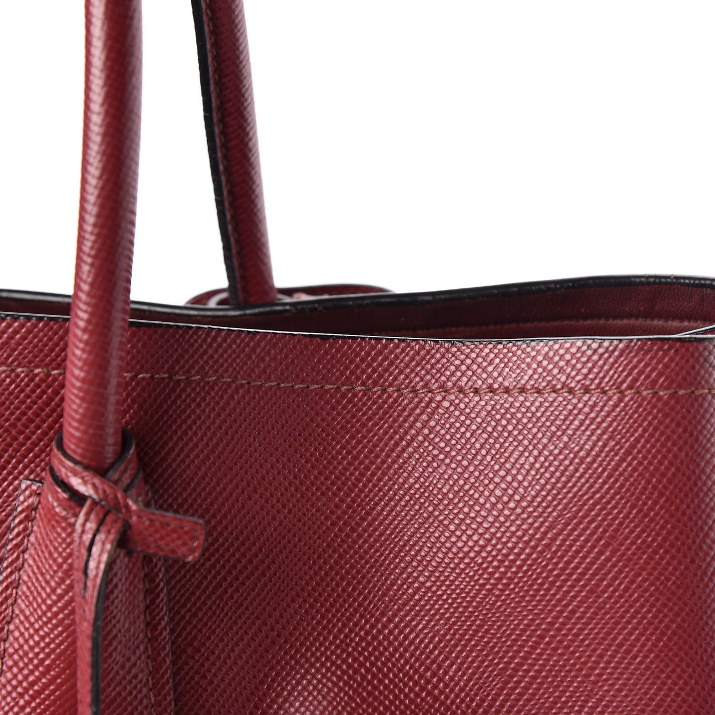 Saffiano Cuir Large Double Bag Cherry