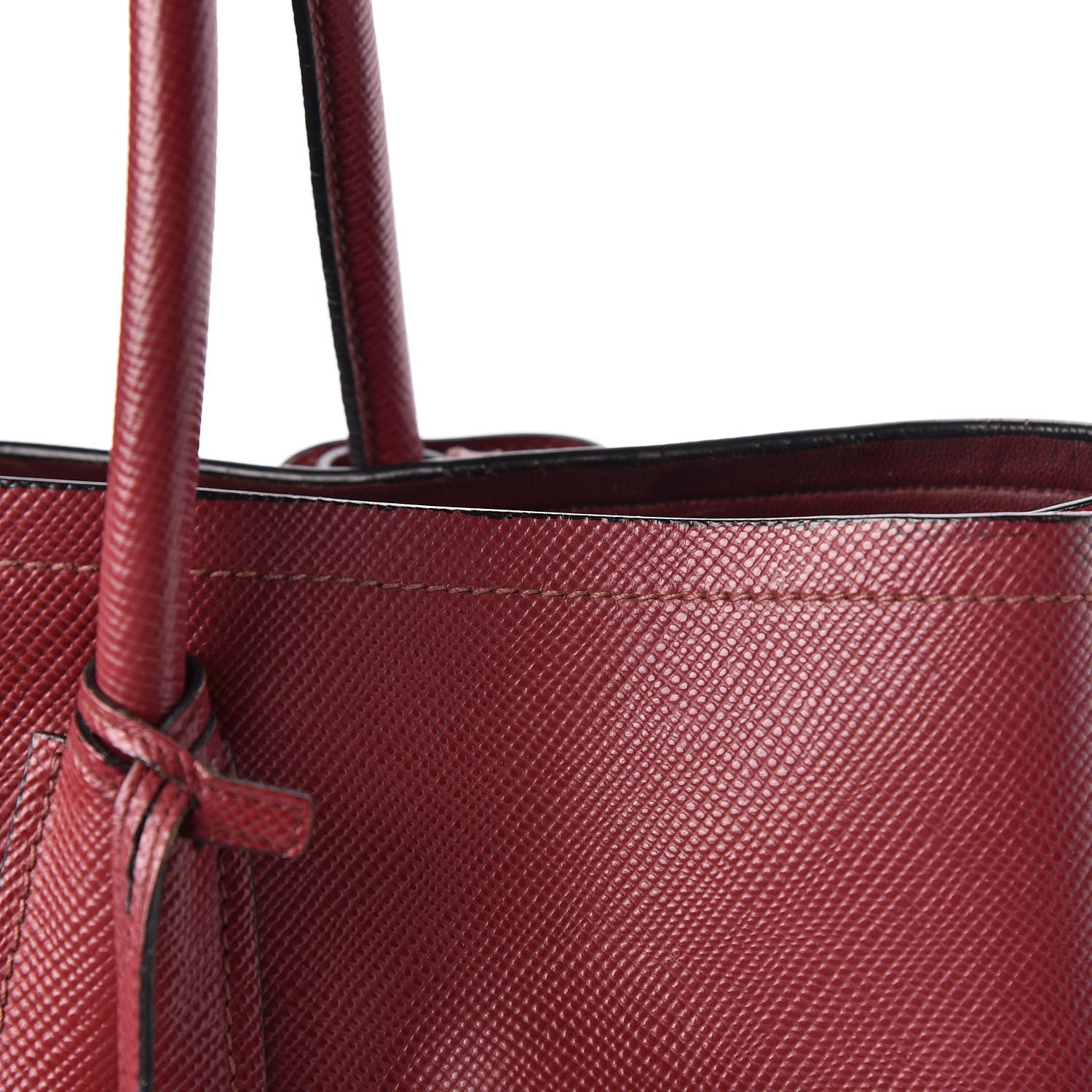 Prada Saffiano Cuir Large Double Bag Cherry 14 of 14