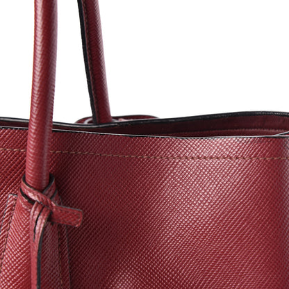 Prada Saffiano Cuir Large Double Bag Cherry 14 of 14